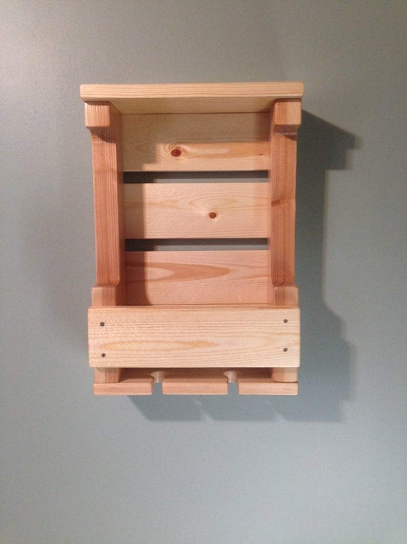 VM DECOR Vm decor Solid sheesham Wood Pallet Wine Rack Wall Mounted Wine Rack Wooden Wine Rack 2 Bottle2glass HoldNatural Polish Light Brown - Image 3