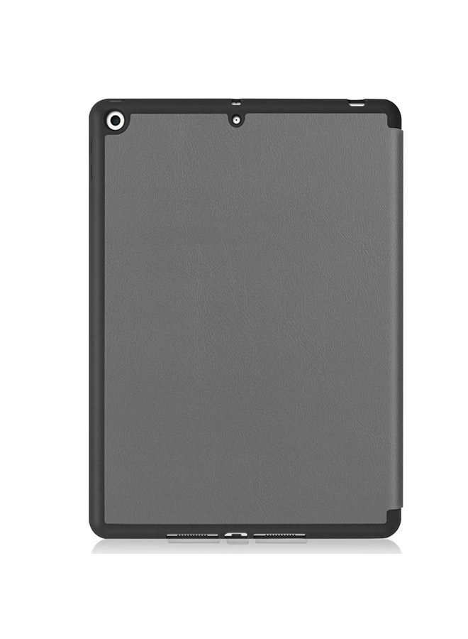 Custer texture horizontal flip smart TPU leather case with sleep/Wake-up function/three-folding holder and pen slot For Apple iPad 10.2 Grey - Image 3