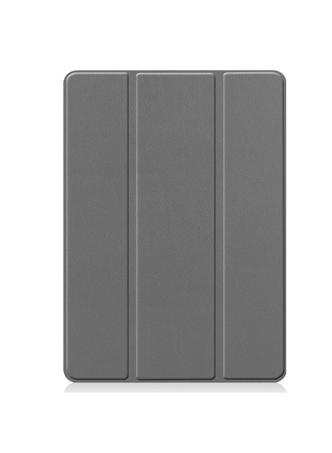 Custer texture horizontal flip smart TPU leather case with sleep/Wake-up function/three-folding holder and pen slot For Apple iPad 10.2 Grey - Image 1