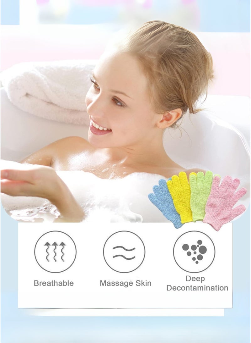 2pcs Exfoliating Gloves, Double Sided Bath Gloves, Skin Exfoliator for Body, Spa Massage Dead Skin Cell Remover, Shower Accessories for Women and Men | Yellow - Image 5