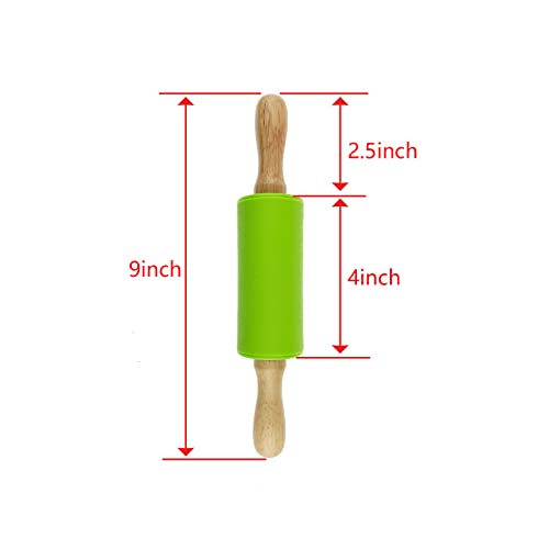 Miokun 6 Pack Small Rolling Pin for Kids, Kids Rolling Pin for Home Kitchen (6 colors) (9 Inch) - Image 2