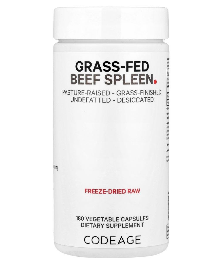 Codeage Grass-Fed Beef Spleen 180 Vegetable Capsules (500 mg per Capsule)