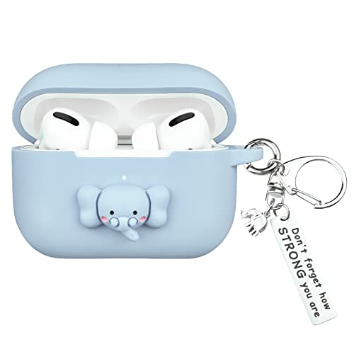 Wonhibo for Airpod Pro Case, Cute Kawaii Cover for Airpod Pro 2019 with Keychain for Women (Elephant) - Image 1