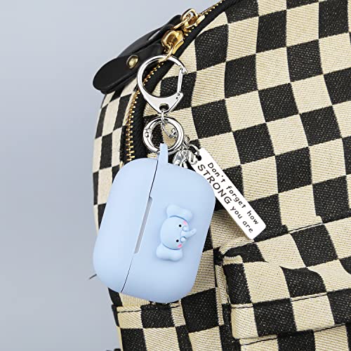 Wonhibo for Airpod Pro Case, Cute Kawaii Cover for Airpod Pro 2019 with Keychain for Women (Elephant) - Image 4