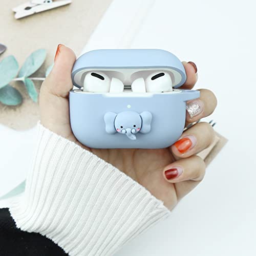 Wonhibo for Airpod Pro Case, Cute Kawaii Cover for Airpod Pro 2019 with Keychain for Women (Elephant) - Image 5