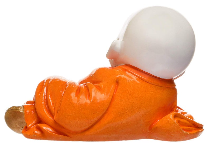 Karigaari India Handcrafted Baby Laughing Buddha Reading Book Figurine Spiritual Resin Showpiece for Home Decor Study Room Office Table Gift Feng Shui Symbol of Wisdom Positivity Peace Enlightenment - Image 5