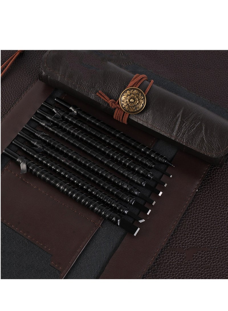 SYOSI Stone Carving Tool Set of 8, Wood Carving Tools Kit, Wood Carving Knife Set, Stone Seal Engraving Kit, Tungsten Steel Carving Chisels for DIY Art Craft Clay Carpentry  - Image 1