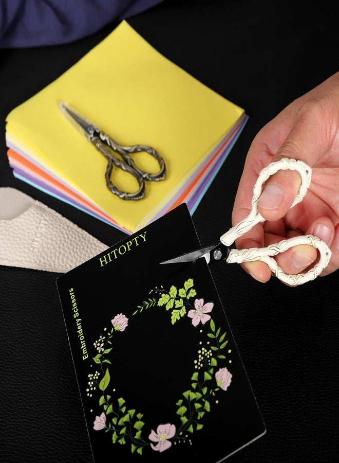 HITOPTY Vintage Small Embroidery Scissors with Cover Detail Shears Mini Scissor for Needlework Threading Sewing Craft DIY Tools Home Travel Use - Image 4