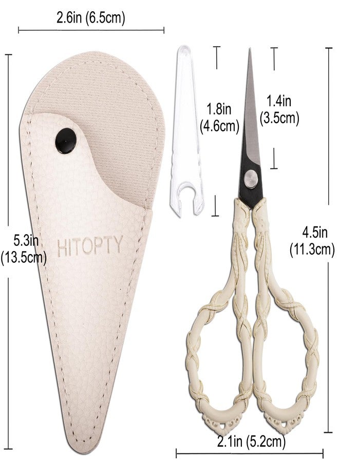 HITOPTY Vintage Small Embroidery Scissors with Cover Detail Shears Mini Scissor for Needlework Threading Sewing Craft DIY Tools Home Travel Use - Image 2