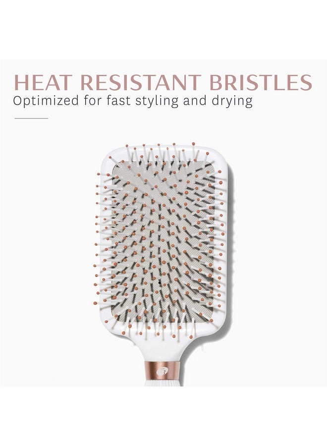 T3 Smooth Paddle Brush ; Cushioned Body And Wide Flat Base For Gentle Styling ; Heat Resistant Bristles - Image 3