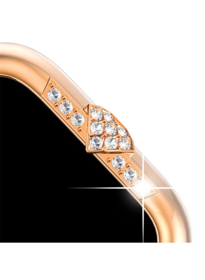 Loquat Applicable To For Apple Watch8 For Apple Watch Protective Case Electroplated Diamond Iwatch8/7/se Generation PC Protective Case-Color:Black-Dimensions:44mm Dial Only  - Image 3