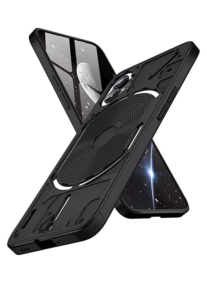Nothing Phone 1 Case Cover Ultra-Slim PC Anti-Scratch Shockproof Protective Scratch Resistance Back Cover Accessories Protection Compatible with Nothing Phone 1 [3 in 1] - Black