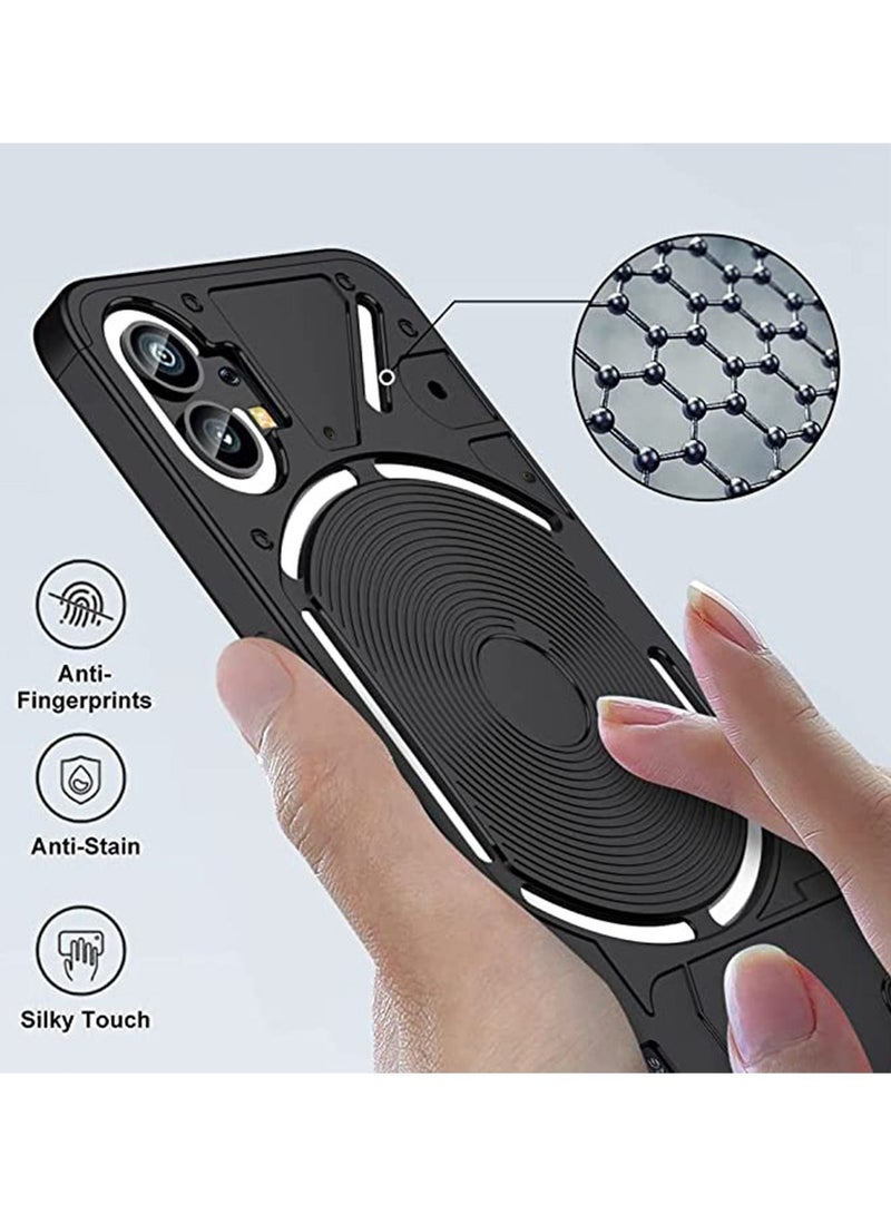Nothing Phone 1 Case Cover Ultra-Slim PC Anti-Scratch Shockproof Protective Scratch Resistance Back Cover Accessories Protection Compatible with Nothing Phone 1 [3 in 1] - Black
