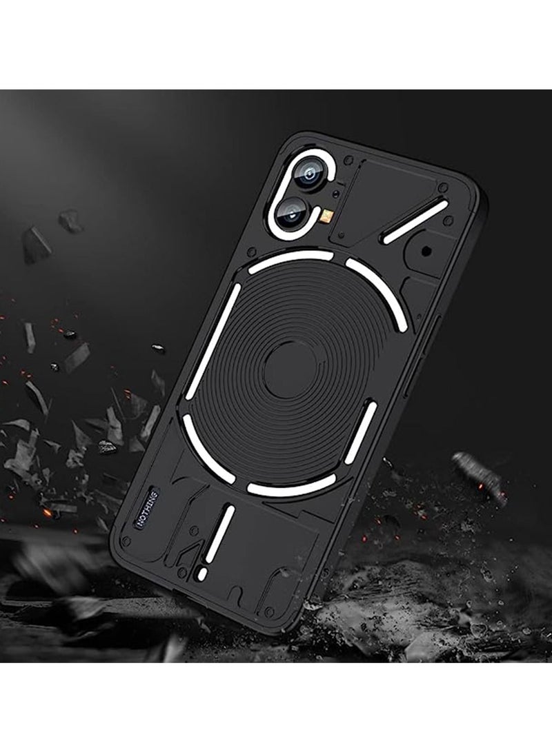 Nothing Phone 1 Case Cover Ultra-Slim PC Anti-Scratch Shockproof Protective Scratch Resistance Back Cover Accessories Protection Compatible with Nothing Phone 1 [3 in 1] - Black