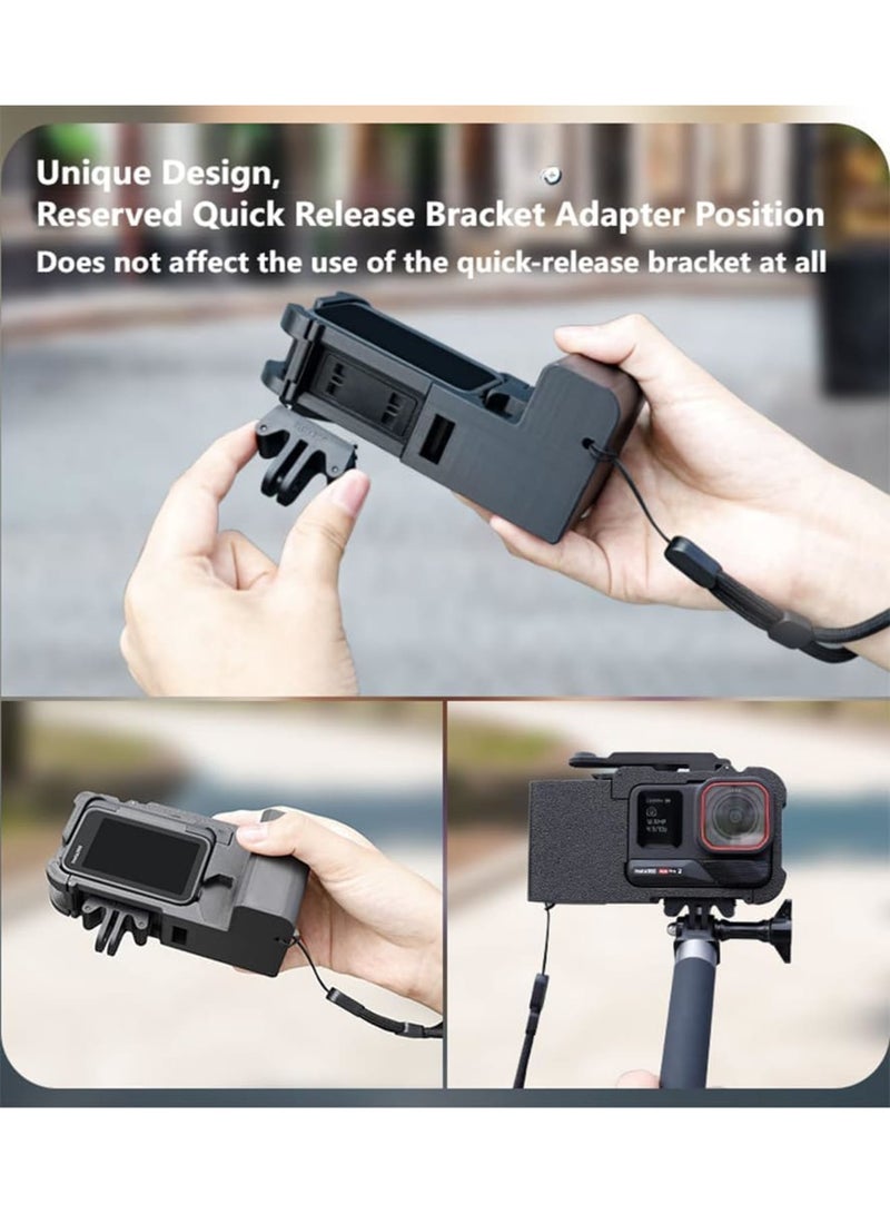 سيوسي Street Photography Camera Side Handle Grip, Shutter Button Grips for Insta 360 Ace Pro 2, Travel Vlogging Camera Handle for Insta 360 Ace Pro and Ace Action Cameras (Black) - Image 5