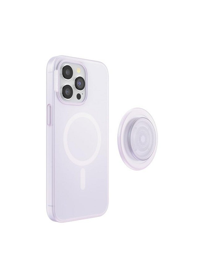 بوب سوكيتس جراب PopSockets لهاتف iPhone 15 Pro Max مع قبضة هاتف دائرية متوافقة مع MagSafe، جراب هاتف لهاتف iPhone 15 Pro Max، متوافق مع الشحن اللاسلكي - شفاف لامع - Image 3