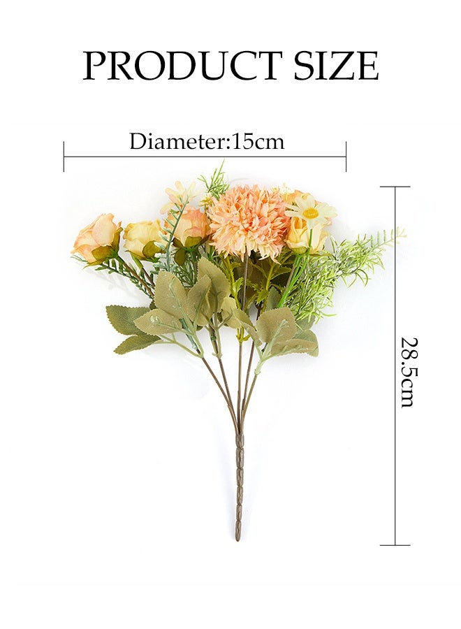 DUNISO زهور صناعية، مزيج من زهور الحرير مع السيقان، زهور مزيفة زخرفية يمكنك صنعها بنفسك، باقة ترتيب زهور مركزية للطاولة، لباقات الزفاف، ترتيب الزهور، مركزيات الطاولة، زينة المنزل - Image 2