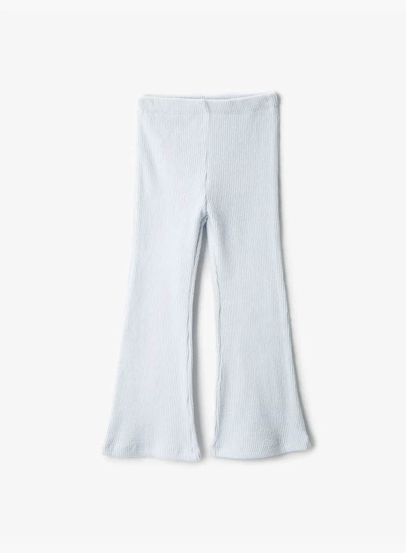 كوتون Basic Flare Trousers Elastic Waistband Ribbed