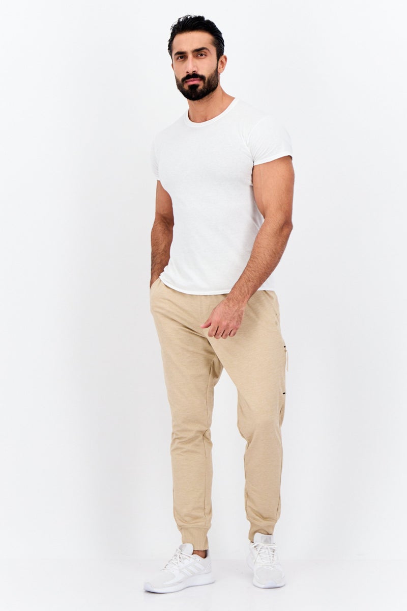 Gaiam Men Regular Fit Heather Jogger Pants, Tan - Image 4