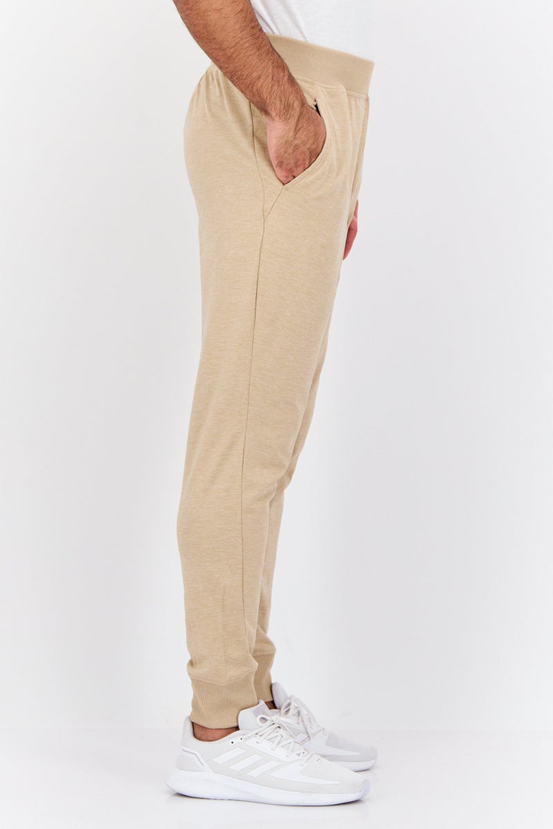 Gaiam Men Regular Fit Heather Jogger Pants, Tan - Image 2