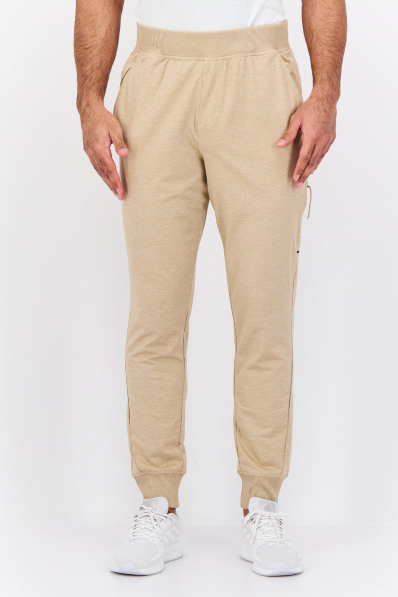 Gaiam Men Regular Fit Heather Jogger Pants, Tan - Image 1