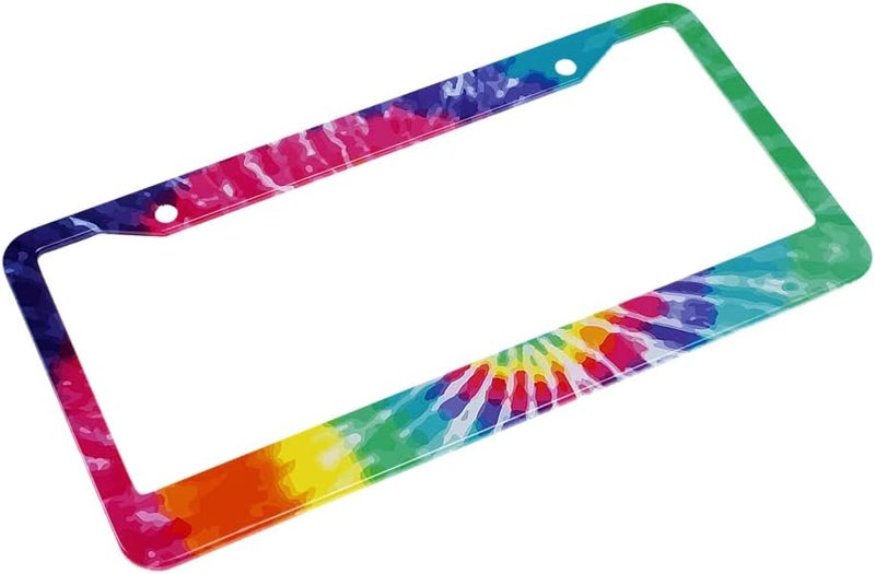 Beabes Tie Dye Colorful License Plate Frame - Image 4