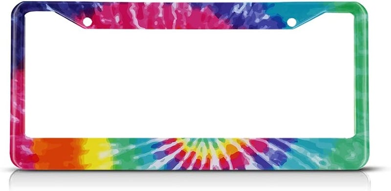 Beabes Tie Dye Colorful License Plate Frame - Image 1