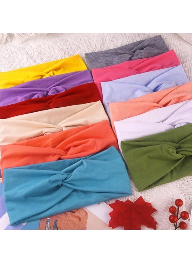 Generic Set of 3 Wide Headbands for Women, Extra Large Headband, Twist Knot Hair Accessories (Random Color)  - Image 1