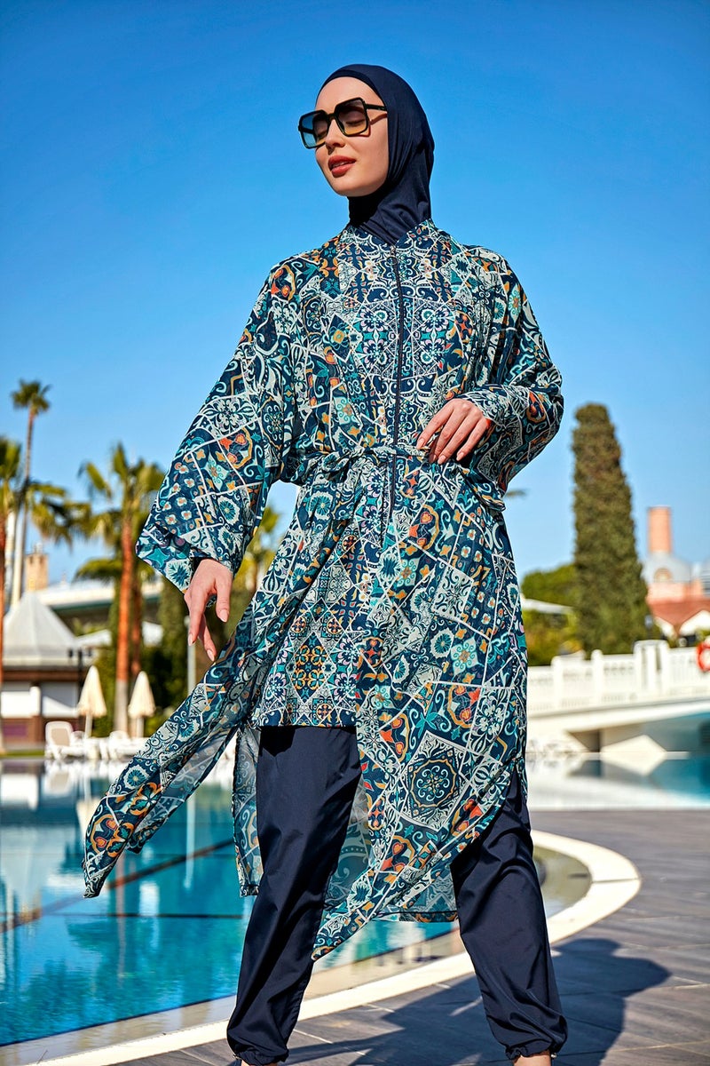 Remsa Mayo Remsa Swimsuit Remsa Modest Swimsuit Over Single Kaftan Kimono Pareo RP011 Iznik  - Image 2
