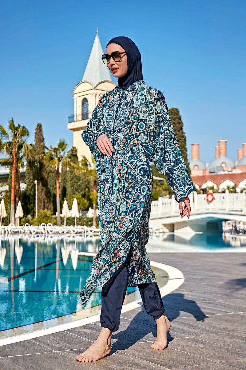 Remsa Mayo Remsa Swimsuit Remsa Modest Swimsuit Over Single Kaftan Kimono Pareo RP011 Iznik  - Image 3