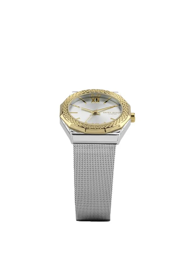 DAISY DIXON LONDON Alessandra #23 Women's Quartz Wrist Watch Silver Mesh Strap & Silver Sunray Dial