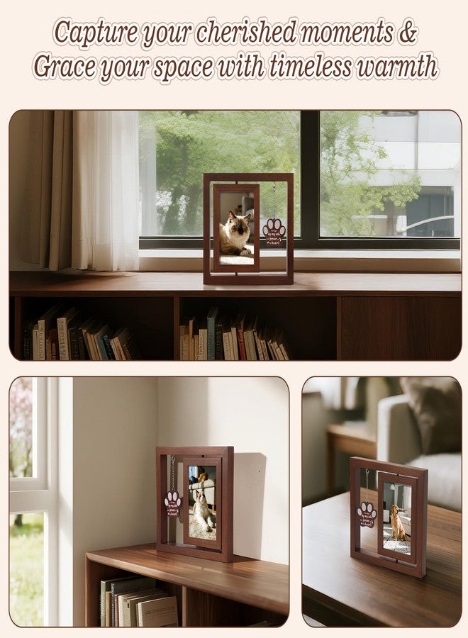 Ricalin Dog Memorial Gifts for Loss of Dog, Rotating Wooden Picture Frame 4x6, Double Sided Display, Pet Memorial Gifts for Dogs with Paw Remembrance Tag, Pet Loss Sympathy Gift - Image 5