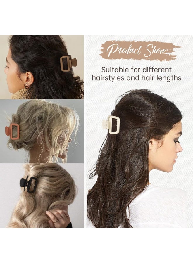 6 Pcs Medium Hair Clips for Women, Small Claw Clips Rounded Trapezoid Matte Neutral Colors Thin Short Hair Accessories for Women and Girls -Neutral, 2Inch - Image 3