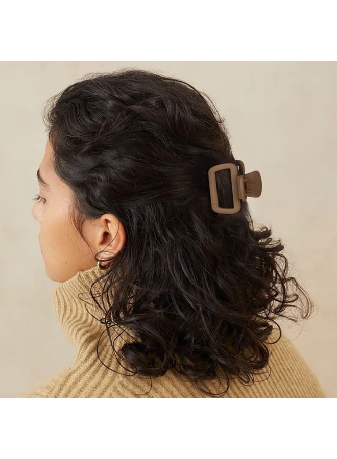 6 Pcs Medium Hair Clips for Women, Small Claw Clips Rounded Trapezoid Matte Neutral Colors Thin Short Hair Accessories for Women and Girls -Neutral, 2Inch - Image 4