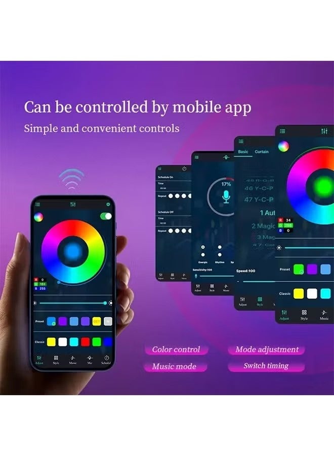 شريط إضاءة نيون RGB يعمل بمنفذ USB مع تحكم عبر تطبيق وبلوتوث، شريط إضاءة LED مرن مقاوم للماء مع جهاز تحكم عن بعد، مزامنة الموسيقى وإضاءة يمكنك تركيبها بنفسك لغرفة النوم، غرفة الألعاب، إضاءة خلفية للتلفزيون والديكور الخارجي - Image 2
