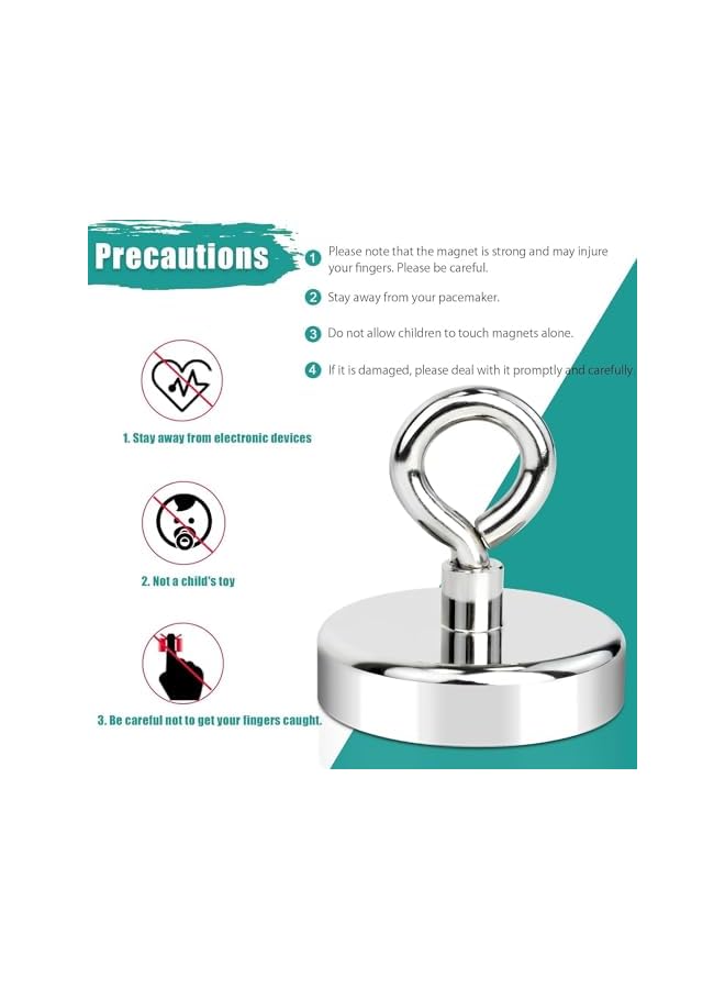 promass Magnetic Hooks Extra Strong,150kg Neodymium Magnets with Hooks, 60mm Magnetic Hooks Punch-Free for Hanging Keys Hats Tools Whiteboard Crafts Kitchen Refrigerator Bathroom Garage Office - Image 3