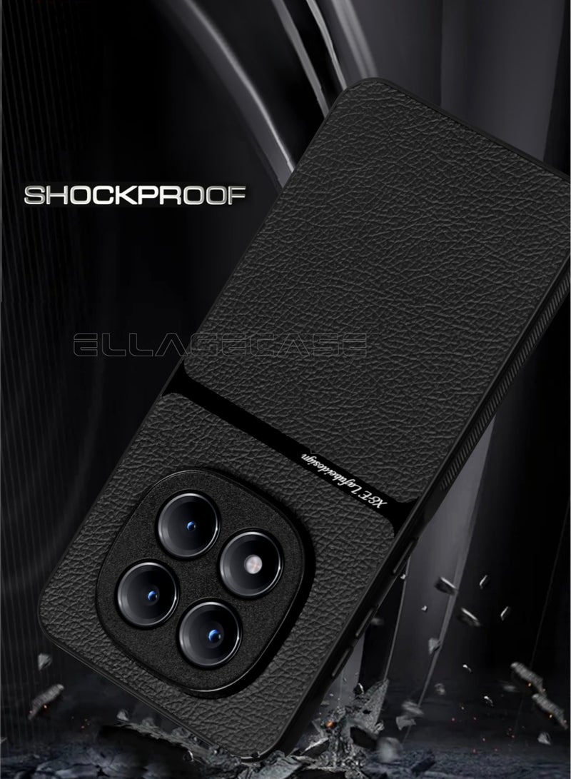 ELLAGECASE Business Class Case for Xiaomi Redmi Note 14 Pro Plus 5G, Ultra-Thin, Built-in Magnetic Plate, Wireless Charging, Shockproof, Full Camera Lens Protection - Image 2