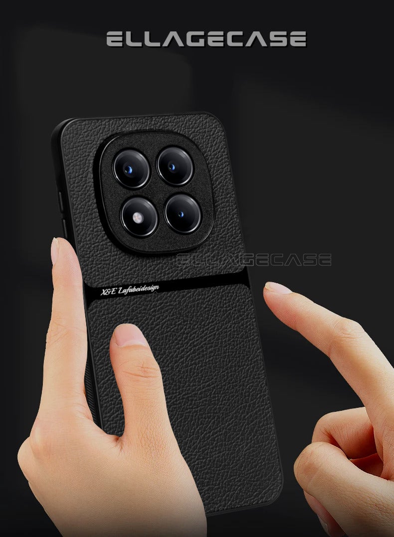 ELLAGECASE Business Class Case for Xiaomi Redmi Note 14 Pro Plus 5G, Ultra-Thin, Built-in Magnetic Plate, Wireless Charging, Shockproof, Full Camera Lens Protection - Image 3