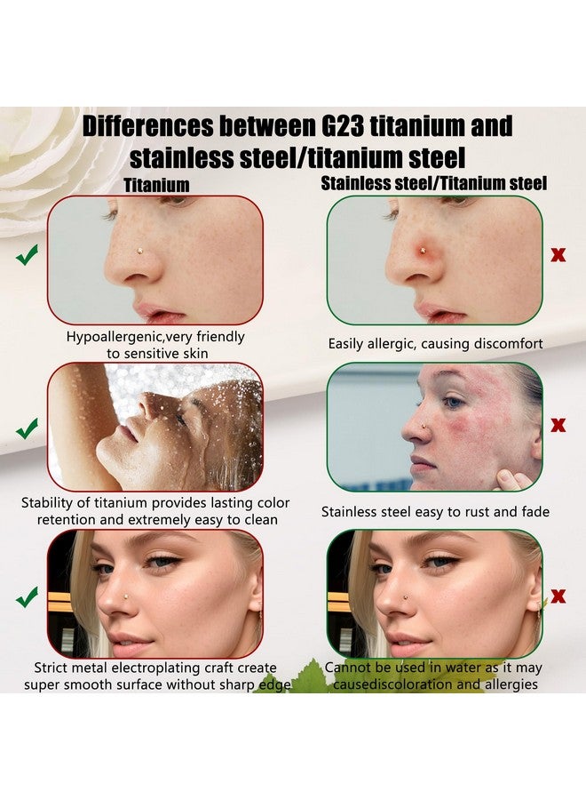 LOYALLOOK 8Pcs Nose Rings Studs Titanium Nose Rings 20G Nose Ring L Shape Nose Studs Diamond Cz Silver Nose Rings Studs Hypoallergenic Nose Piercing Jewelry For Women 1.5Mm 2Mm 2.5Mm 3Mm - Image 2