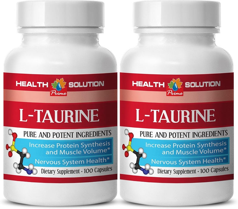 Health Solution Prime توراين ب6 LTAURINE 500MG للحفاظ على كتلة العضلات النحيفة مكمل توراين الأحماض الأمينية الأساسية معزز التركيز والطاقة دعم الذاكرة مضاد أكسدة قوي حبوب التخلص من السموم 2 زجاجة 200 كبسولة - Image 1