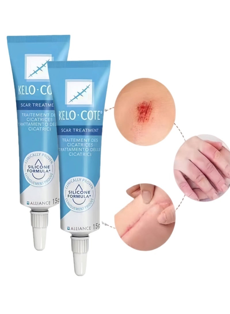 Kelo-cote 2-PACKS Advanced Formula Scar Treatment Gel,Reduces the Appearance of Old New Scars,Stretch Marks, Surgery, Injuries 15g*2 - Image 1