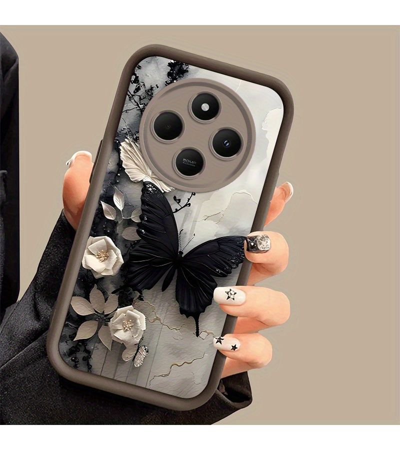 Brown Butterfly Phone Case For Xiaomi POCO C75 Lightweight Retro - Image 4