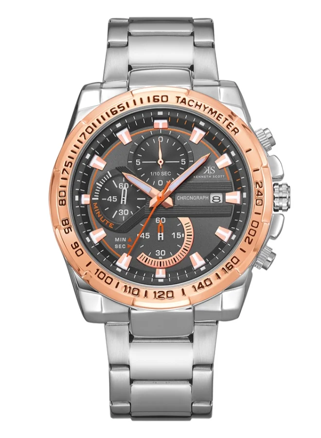 KENNETH SCOTT Stainless Steel Chronograph Watch K22101-SBSBK - 45.5x57 mm