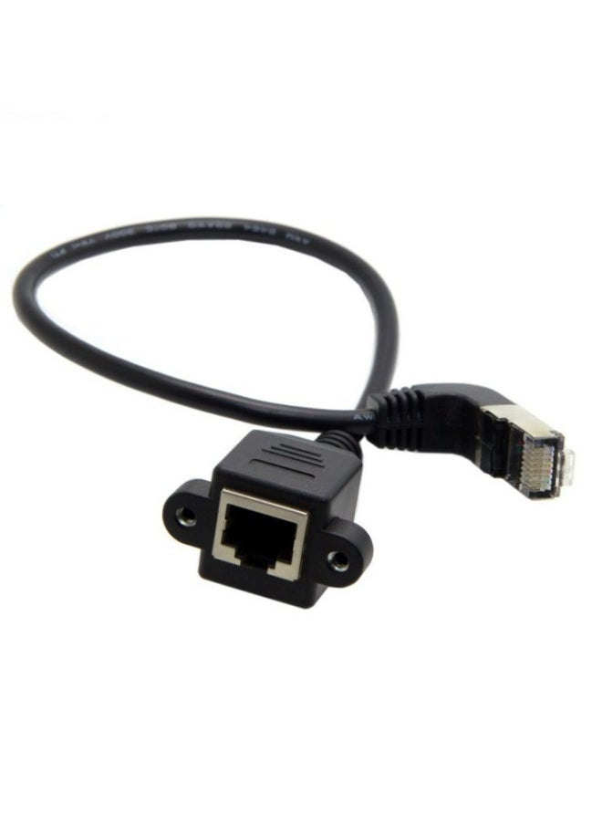 Generic Cat5e Elbow 90 Degree Network Cable Extension Line RJ45 Network Cable Male To Female Network Extension Line With Screws-Line Length:Elbow On Network Cable  - Image 2