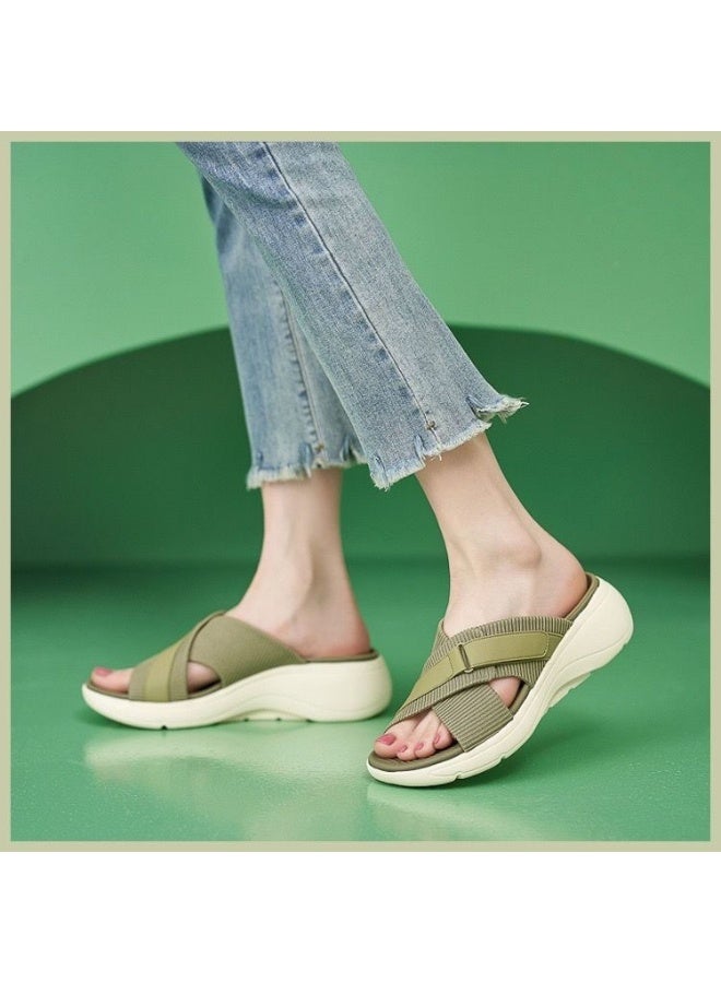 Women's 2025 Wedge Knitted Breathable Soft Bottom Slippers - Image 2