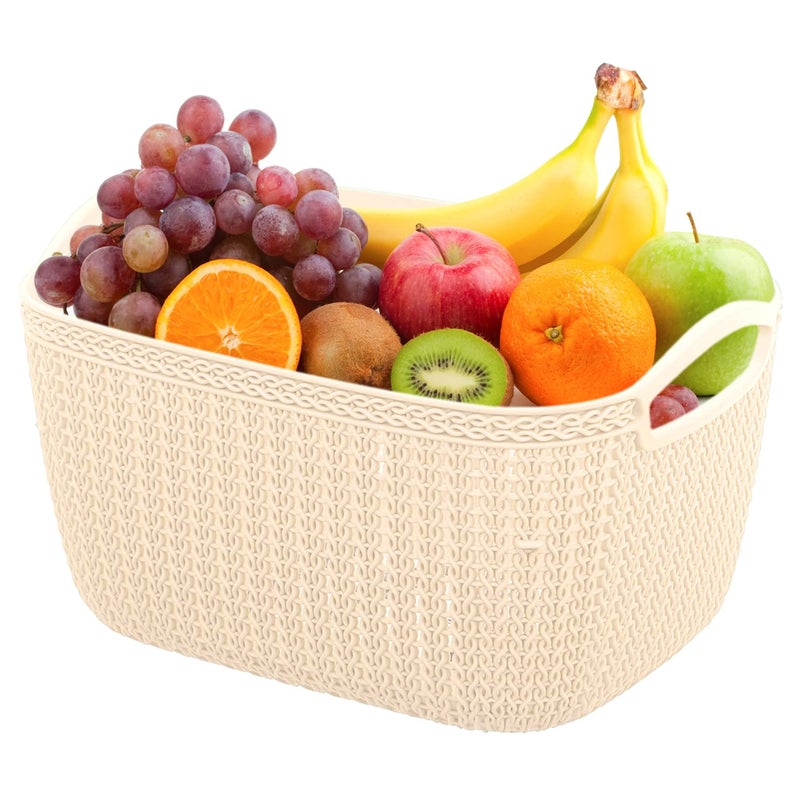 Kuber Industries Kuber Industries Q-6 Multiuses Designer Unbreakable Plastic Storage Basket/Organizer/Bin For Home, Kitchen, Bathroom, Office Use Pack of 4 (Beach)-50KM01663  - Image 3
