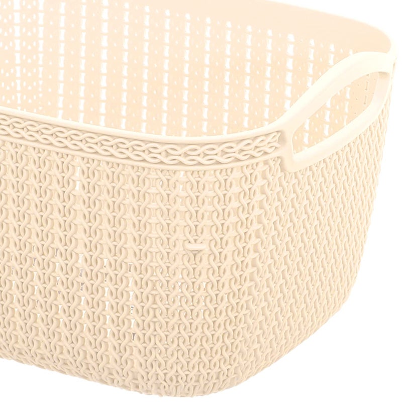 Kuber Industries Kuber Industries Q-6 Multiuses Designer Unbreakable Plastic Storage Basket/Organizer/Bin For Home, Kitchen, Bathroom, Office Use Pack of 4 (Beach)-50KM01663  - Image 5