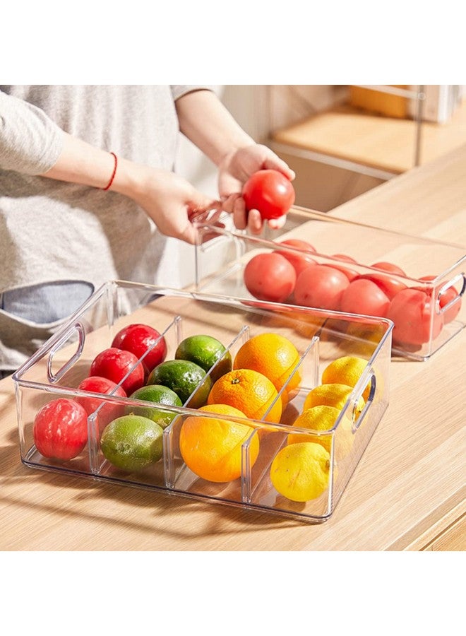 MineSign 4Pack Stackable Fridge Drawers Pull-out Storage Bins with Handle Clear Food Container for Refrigerator Plastic Dresser Organizer Fruit&Veggie Keeper for Freezer Cabinet Kitchen Organization - Image 5