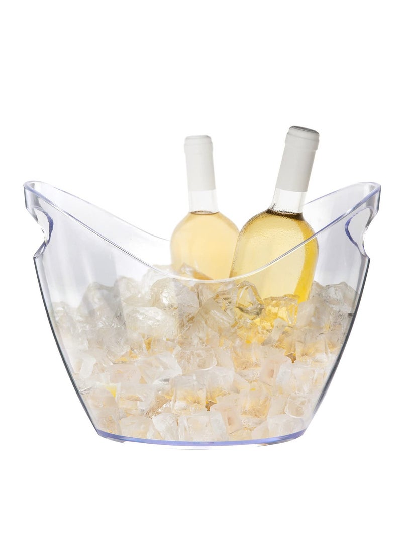 SYOSI Ice Bucket Wine Bucket，Clear Acrylic 4 Liter Plastic Tub for Drinks and Parties, Food Grade, Perfect for Wine, Champagne or Beer Bottles - Image 1