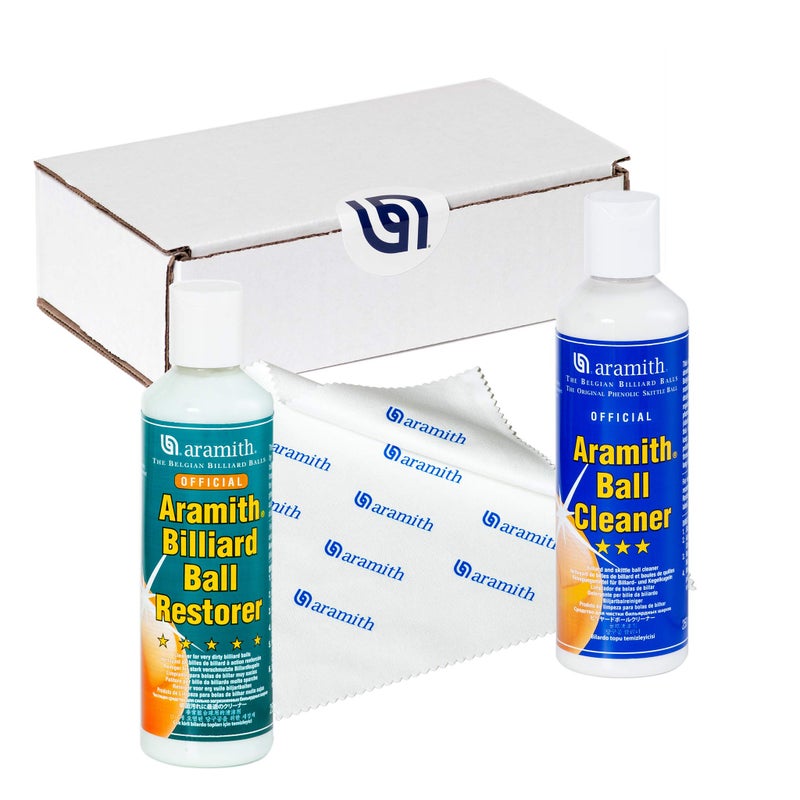 Aramith Bundle of 3 Items Billiard Ball Cleaner, Billiard Ball Restorer 8.4 fl.oz. Bottles Microfibre Cloth - Image 4